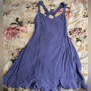 Reformation Crepey Open Back Backless Ruffle Dress Iris Color, 0